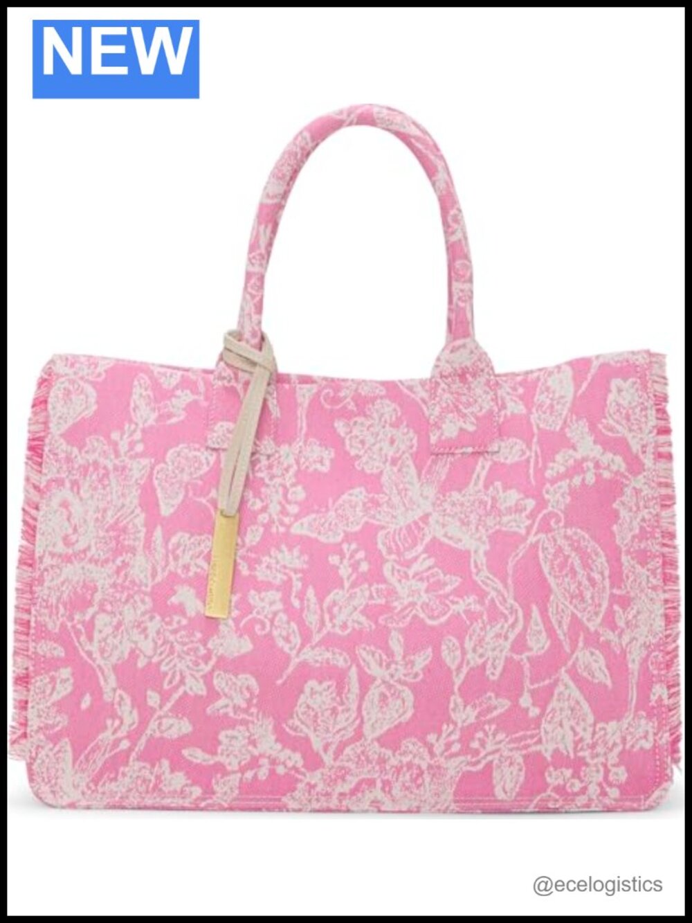 Canvas Tote Handbag Magnetic Snap Closure Cotton Outer Tote Handle 5 Pockets